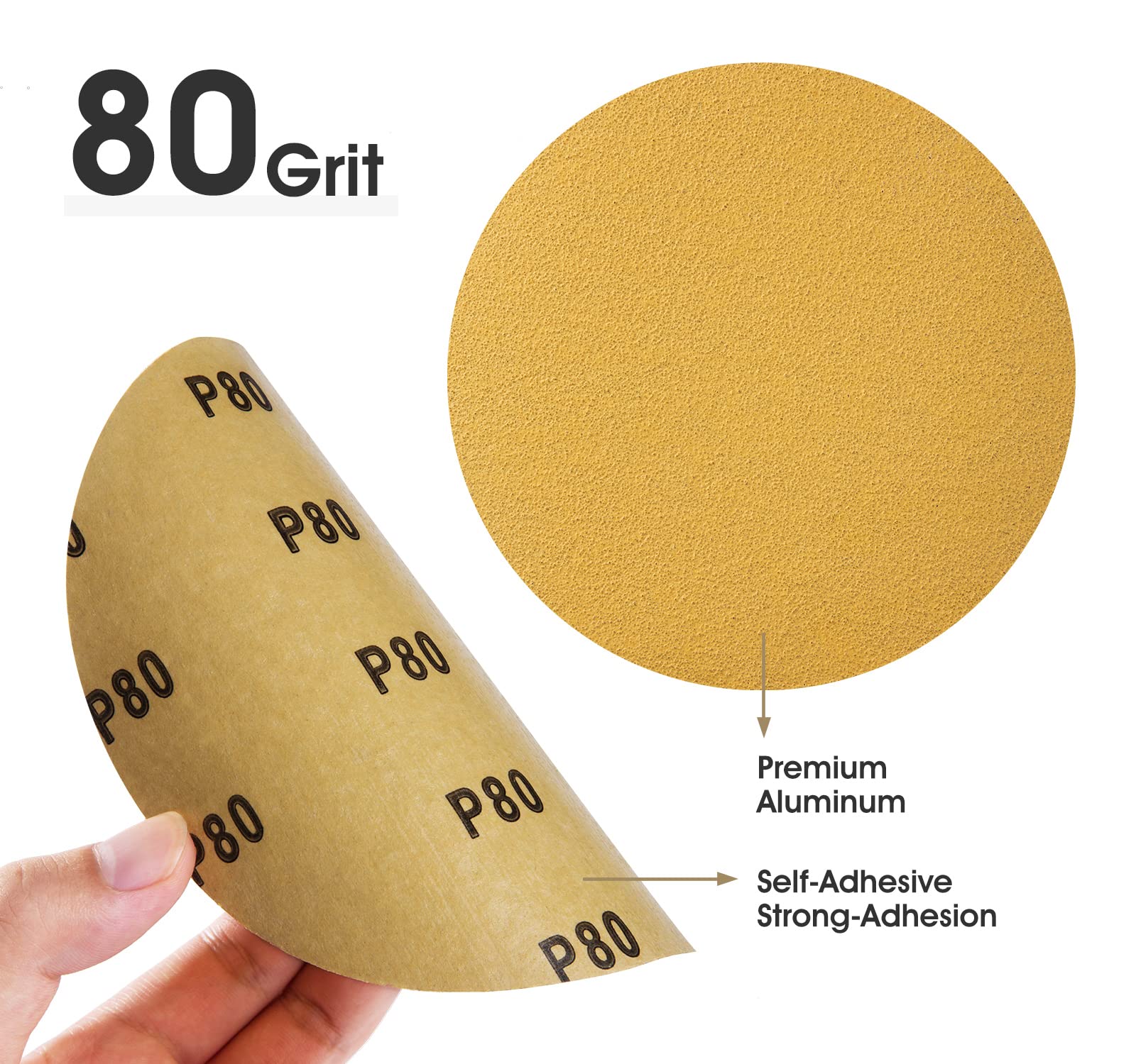 Shawya PSA self-adhesive 6-inch sanding disc attached securely to a tool