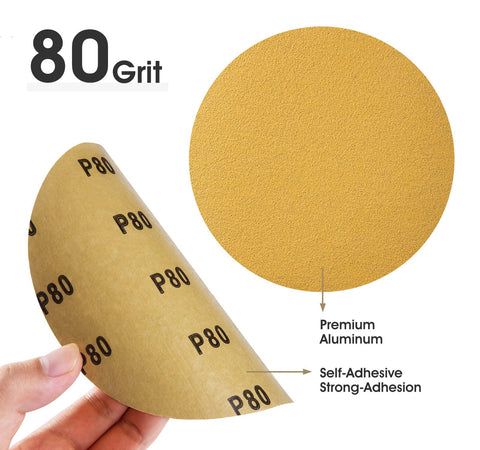 Shawya PSA self-adhesive 6-inch sanding disc attached securely to a tool