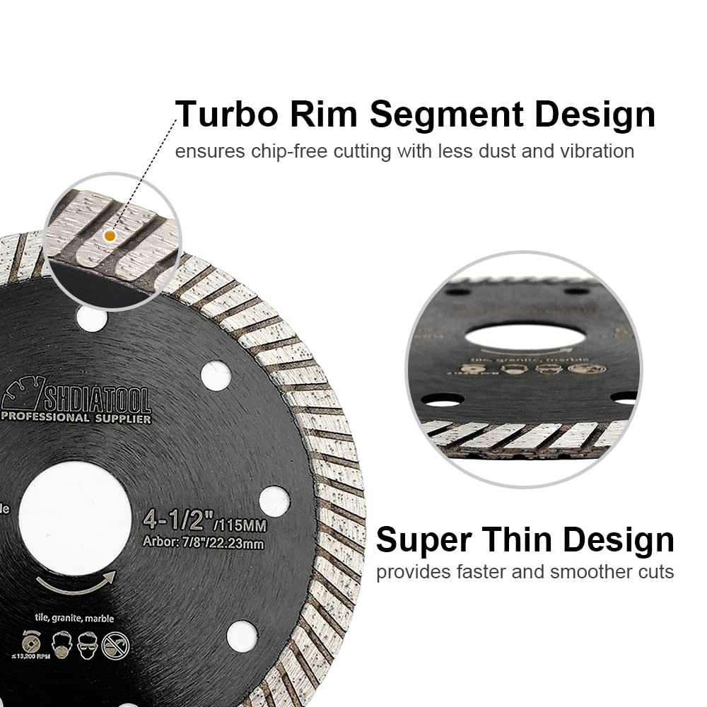 SHDIATOOL angle grinder blade with steel body for durable, fast cuts.