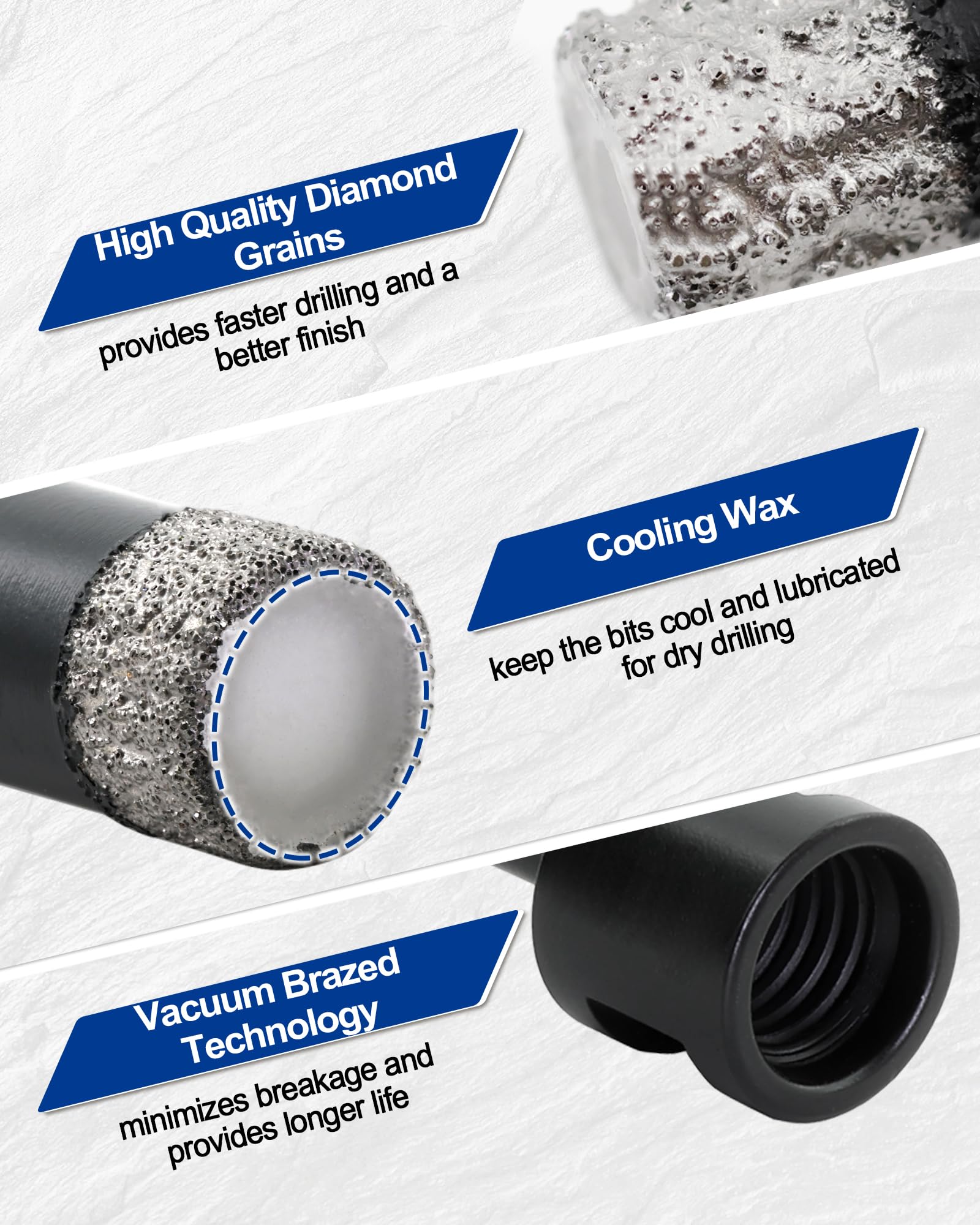 SHDIATOOL 5/8-11 thread diamond core bit 6 mm for grinders