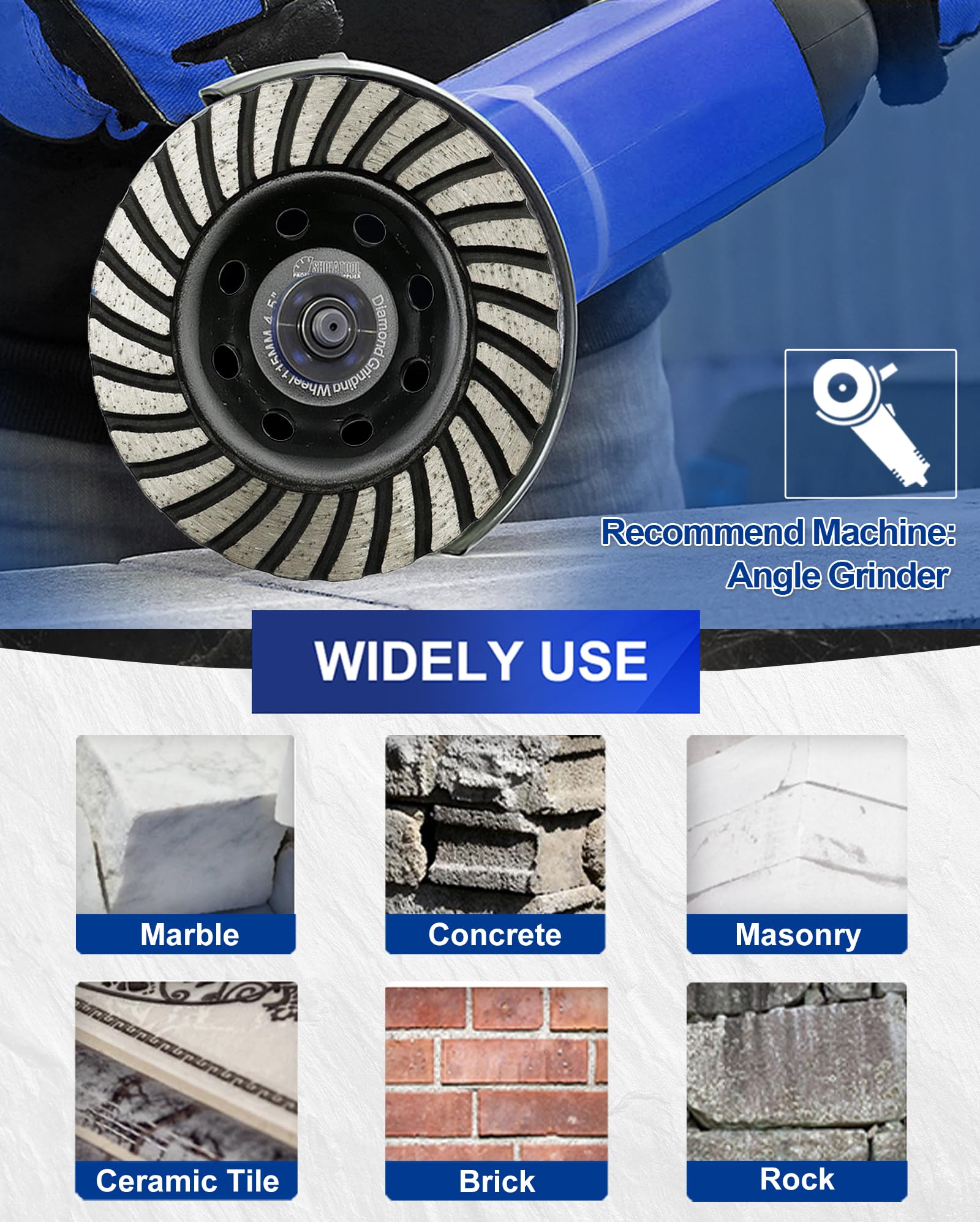 SHDIATOOL brick and masonry grinding cup wheel delivers consistent cuts.