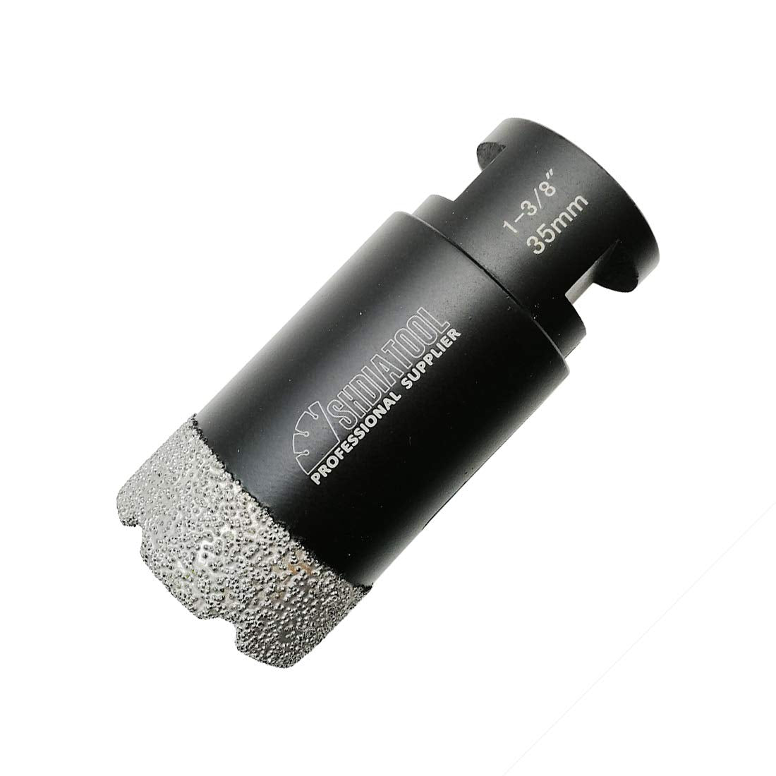 SHDIATOOL diamond core drill bit 35mm drilling porcelain tile for clean holes.