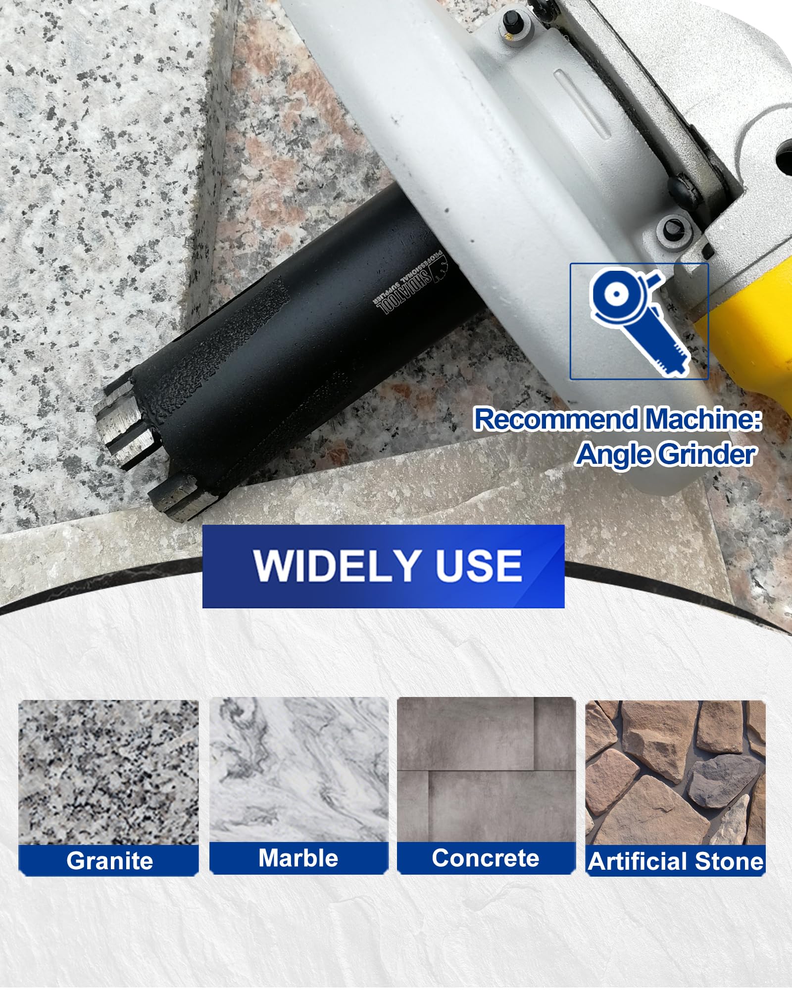 SHDIATOOL 35mm wet drilling aids cooling and longer segment life.