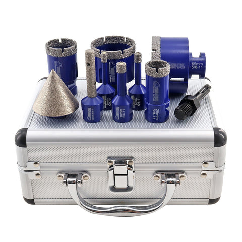 SHDIATOOL diamond drilling core bits box enables versatile tile and stone projects