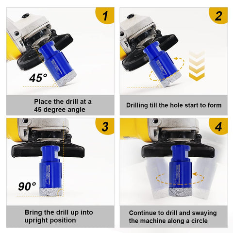 SHDIATOOL diamond tile drill set 100mm for large openings in tile work.