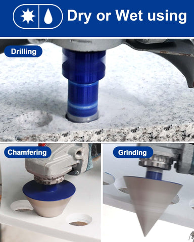 SHDIATOOL diamond tile drill bit 25mm enables neat porcelain edge chamfers.