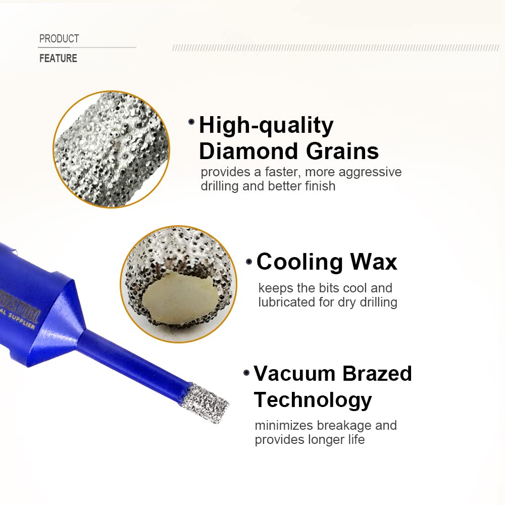 SHDIATOOL diamond tile drill set 75mm for rapid deep cuts in ceramic tiles.