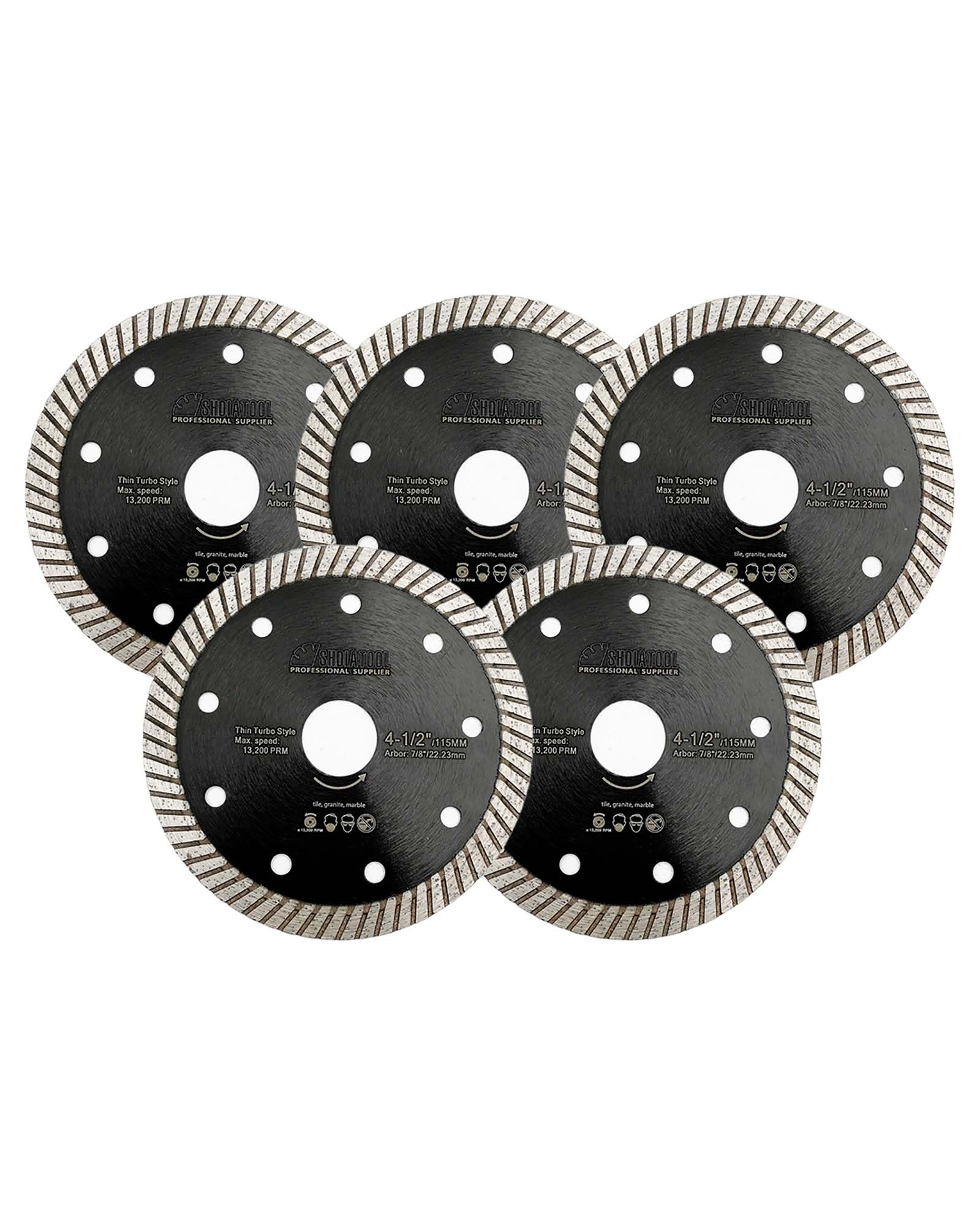 SHDIATOOL porcelain cutting with 115mm diamond turbo blade for clean, precise results.