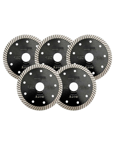 SHDIATOOL porcelain cutting with 115mm diamond turbo blade for clean, precise results.
