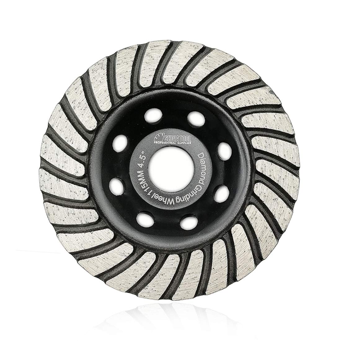 SHDIATOOL turbo row 24-diamond cup wheel with 7-8 arbor for smooth concrete grinding.