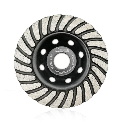 SHDIATOOL turbo row 24-diamond cup wheel with 7-8 arbor for smooth concrete grinding.