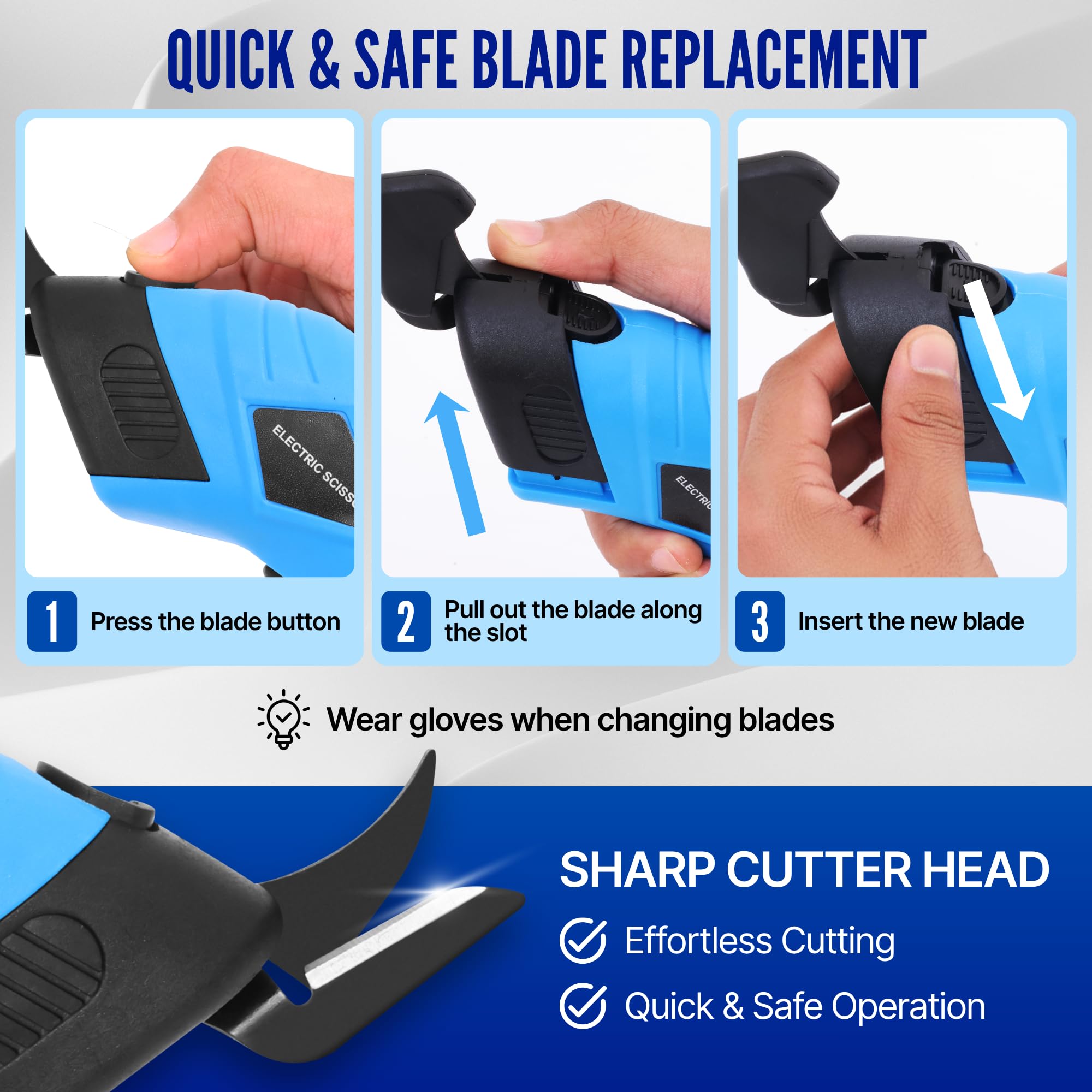 Shearva cordless electric scissors safety lock demonstrates secure operation