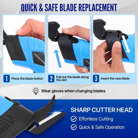 Shearva cordless electric scissors safety lock demonstrates secure operation