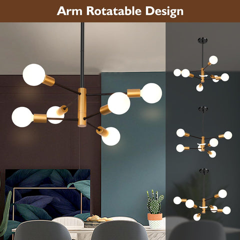 Sheetea sputnik chandelier with globe bulbs for a modern look.