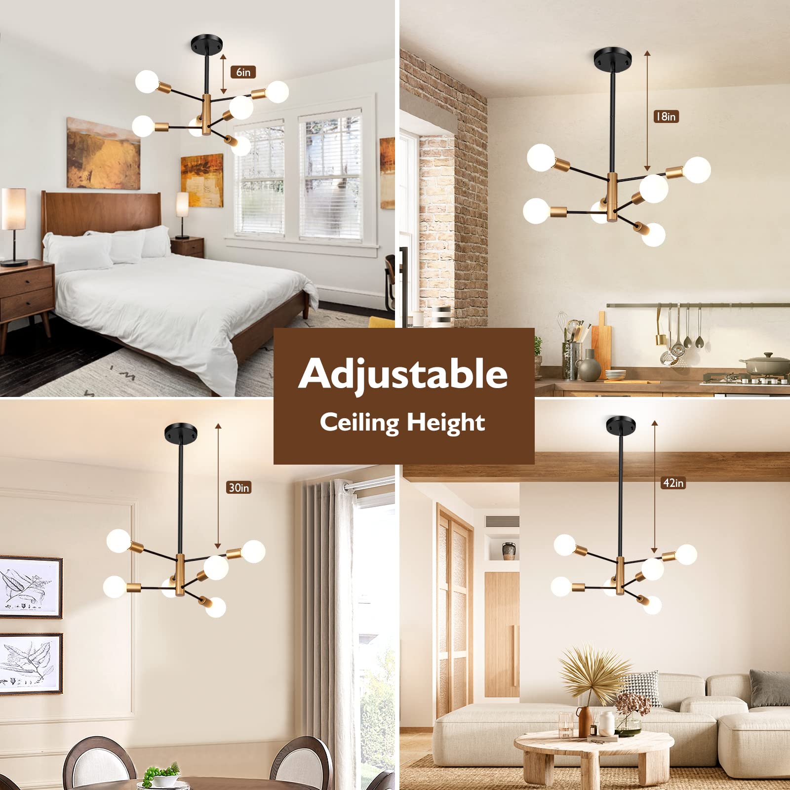 Sheetea sputnik chandelier UL-certified socket and durable build.