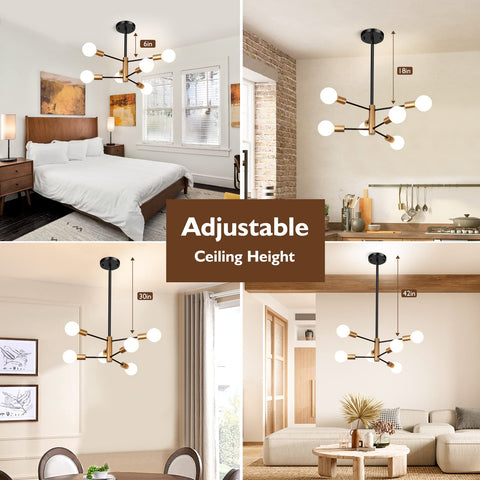Sheetea sputnik chandelier UL-certified socket and durable build.