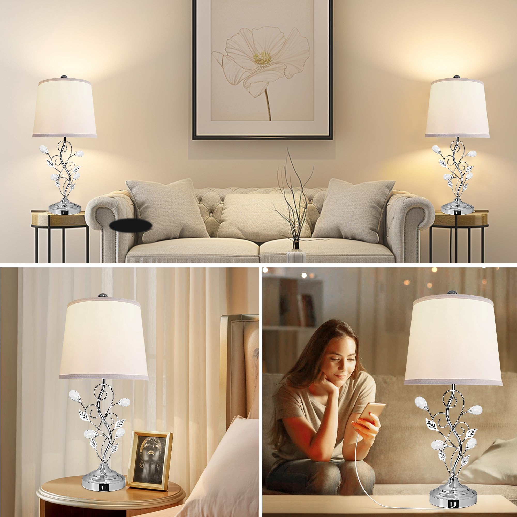 Sheetea bedside lamps set is ideal for nightstands and end tables