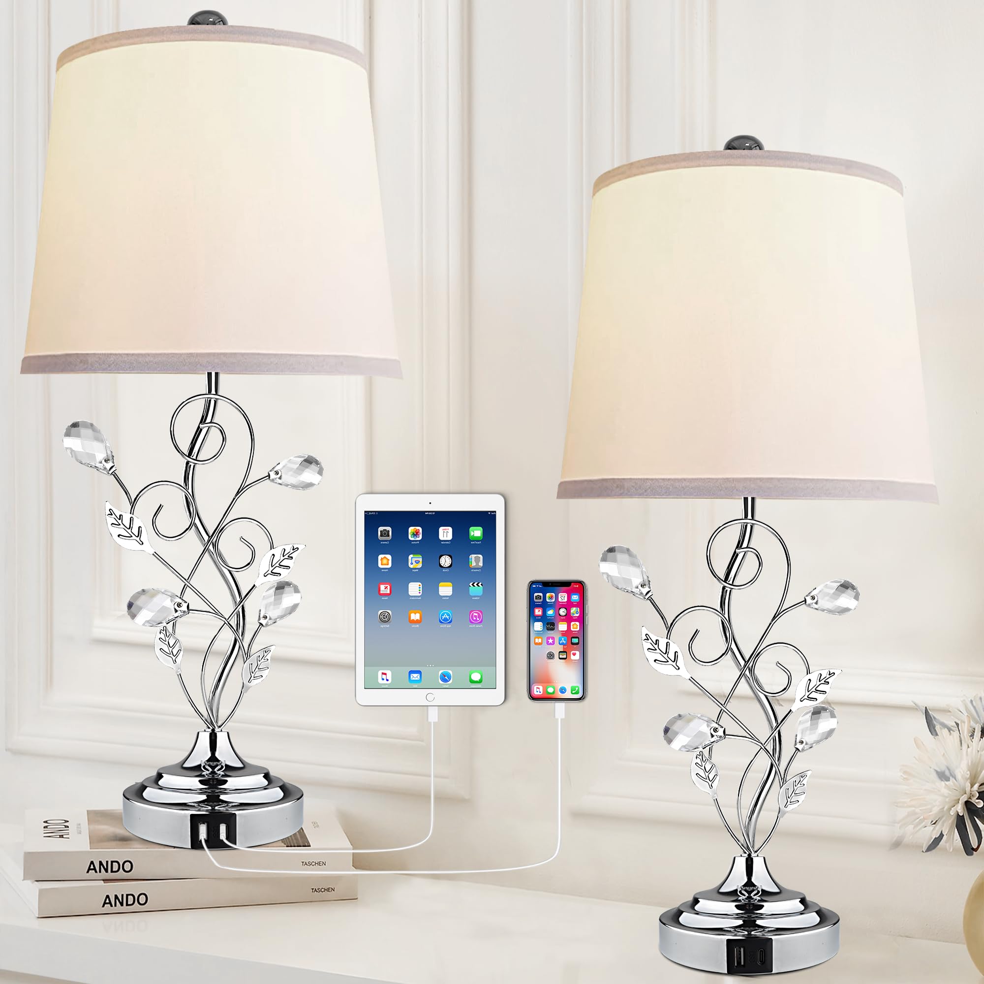 Sheetea leaf-crystal lamp design adds organic elegance to your living room