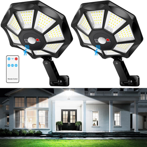 Sheetea outdoor solar light with 168 LED flood lamp for wide illumination
