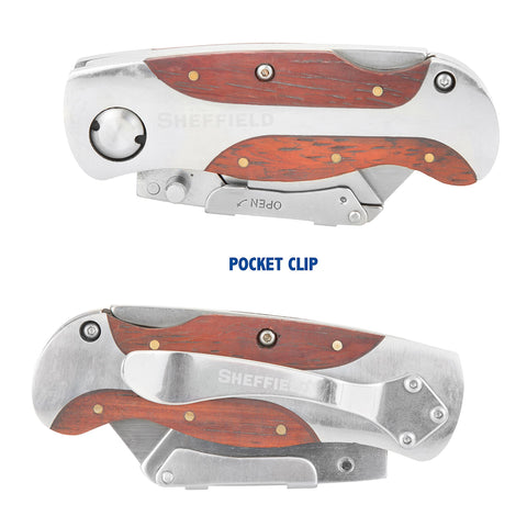 Sheffield 12818 lock-back keeps blades secure for stable, safe cutting