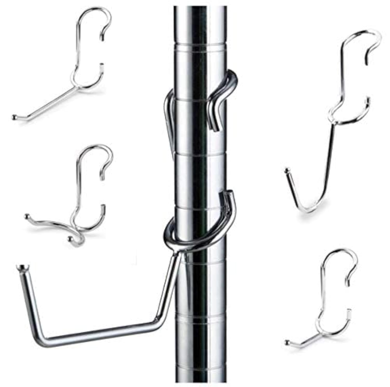 Shelf Pole Hooks Think Outside the Pole 2-inch all-purpose hook for quick tool hanging and organization.