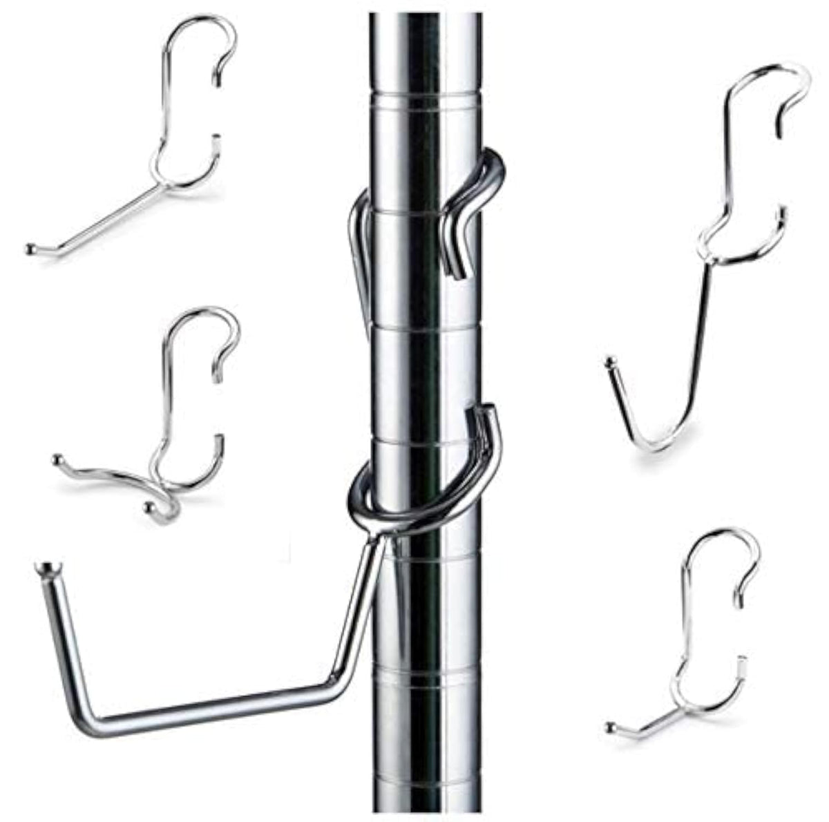 Shelf Pole Hooks Think Outside the Pole 2-inch all-purpose hook for quick tool hanging and organization.
