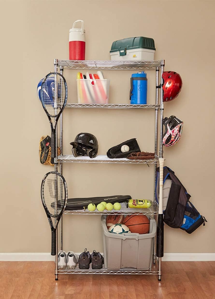 Shelf Pole Hooks Think Outside the Pole Utility hanger for tangle-free storage.