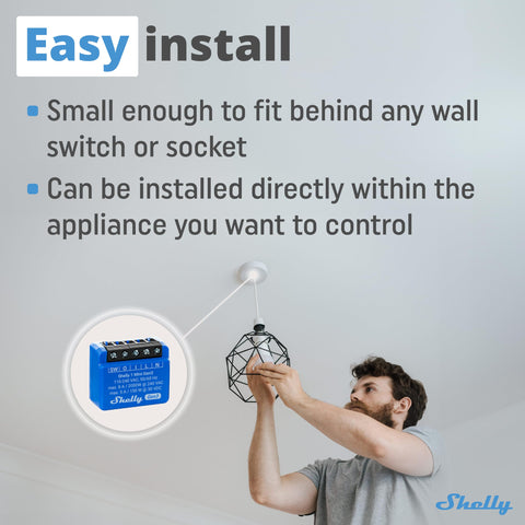 Shelly 1 Mini Gen3 garage installation enabling remote door control