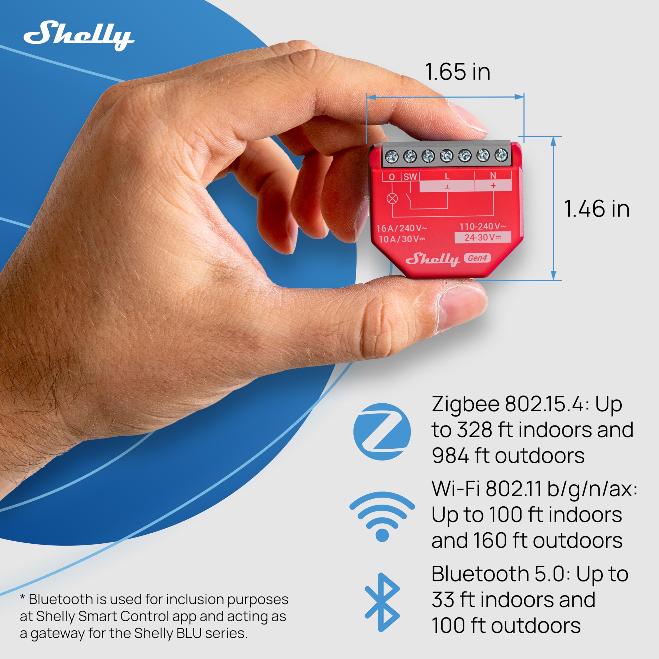 Shelly 1PM Gen4 smart socket control for remotely powering devices.