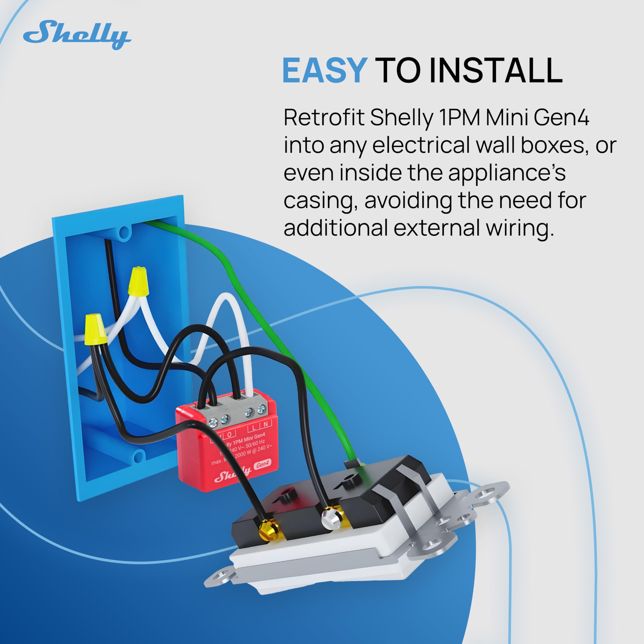Shelly 1PM Mini Gen4 power meter reads up to 8A for real-time insight