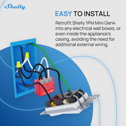 Shelly 1PM Mini Gen4 power meter reads up to 8A for real-time insight
