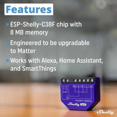 Shelly Dimmer Gen3 app control screen enables remote management without hub