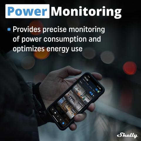 Shelly Dimmer Gen3 energy graph displays real time power usage