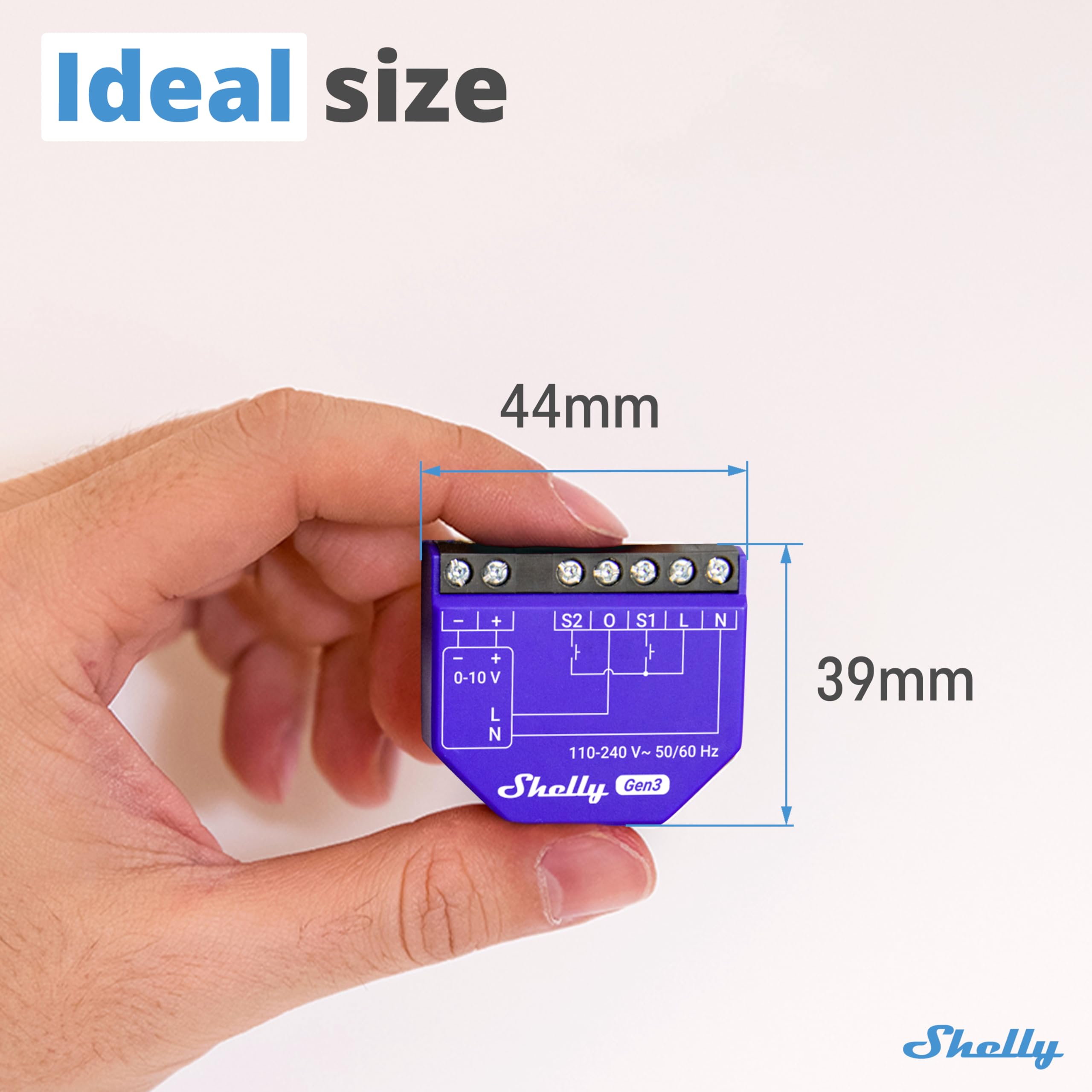 Shelly Dimmer Gen3 on wall demonstrates instant ambient dimming for space