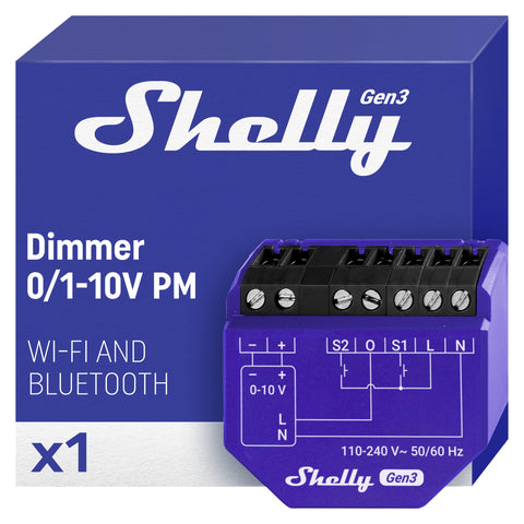 Shelly Dimmer Gen3 package ready for quick setup and energy monitoring