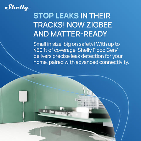 Shelly Flood Gen4 installed in kitchen area for prompt leak alerts.
