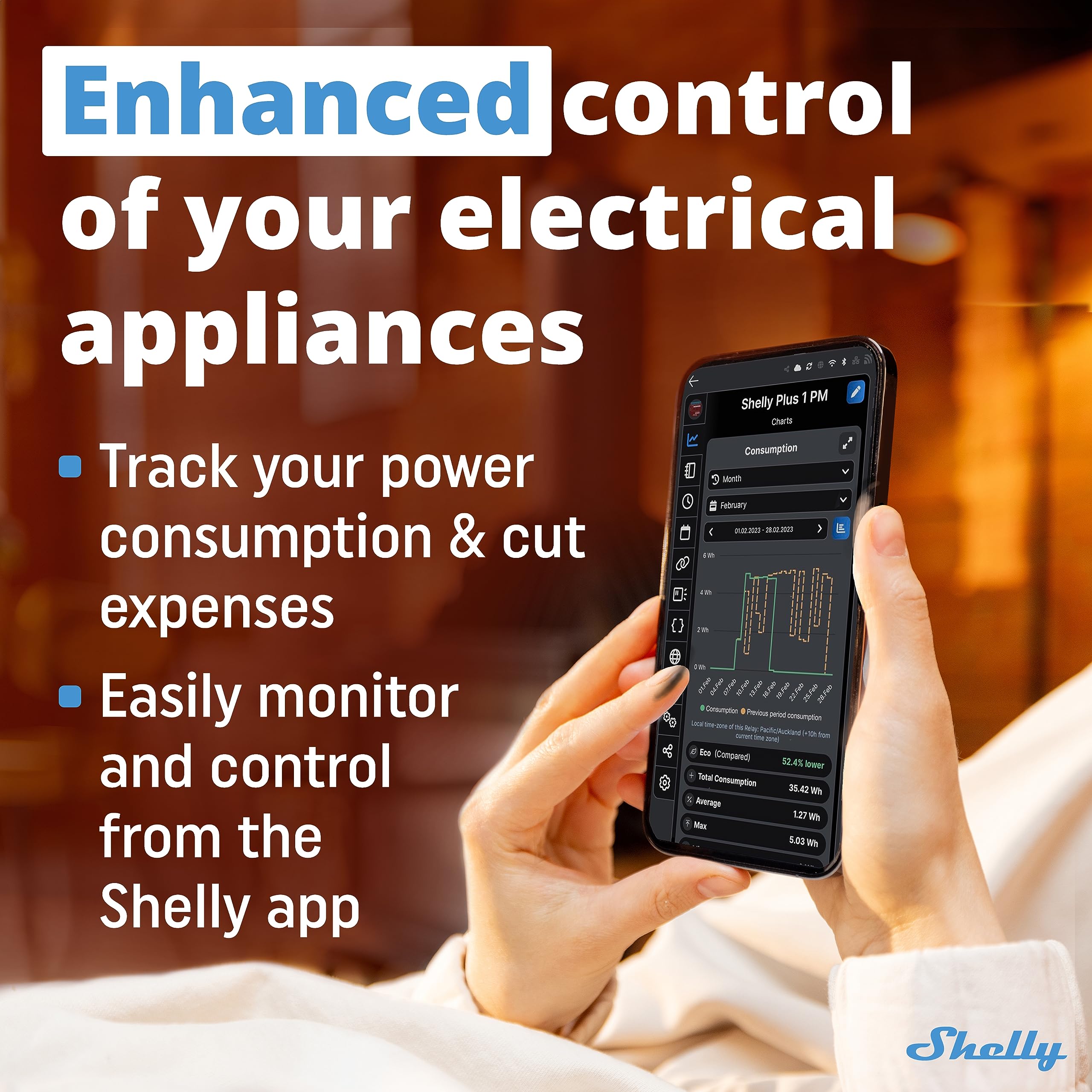 Shelly Plus 1PM automation scenarios illustrating custom schedules and events