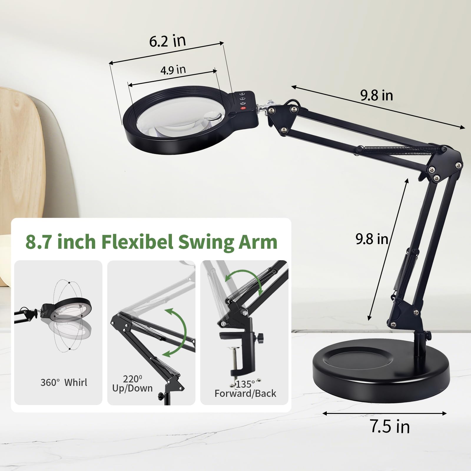 SHEMYUCE dimmable LED light with adjustable brightness levels