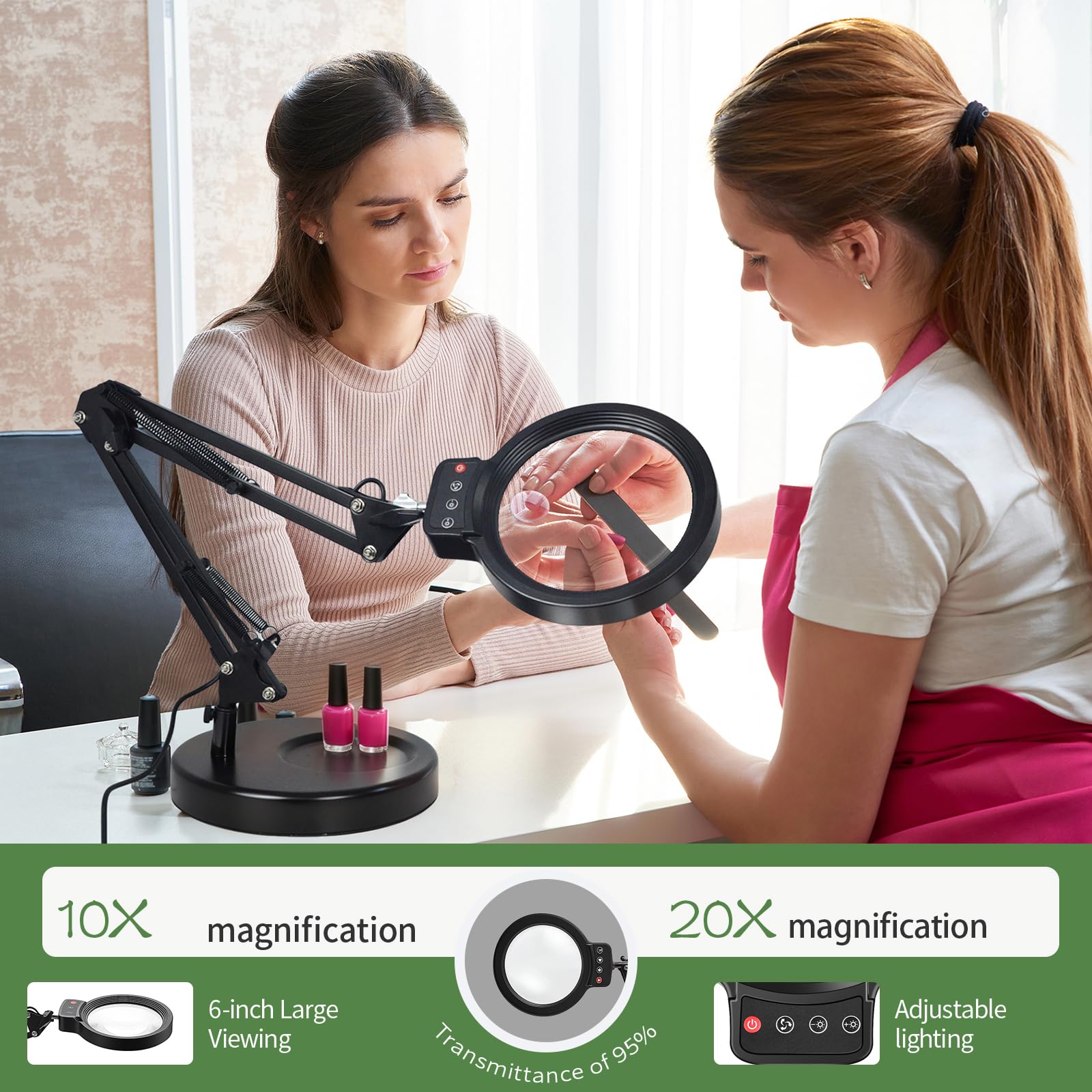 SHEMYUCE LED desk lamp with stand for bright task lighting
