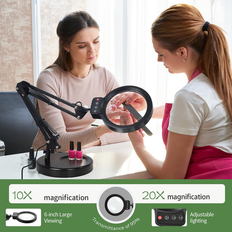 SHEMYUCE LED desk lamp with stand for bright task lighting