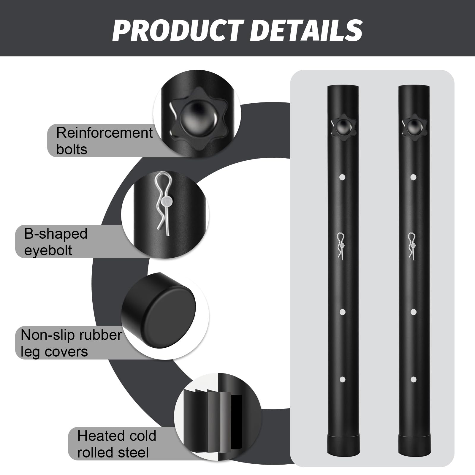 SHENLIU leg risers with rubber feet prevent slipping and floor damage