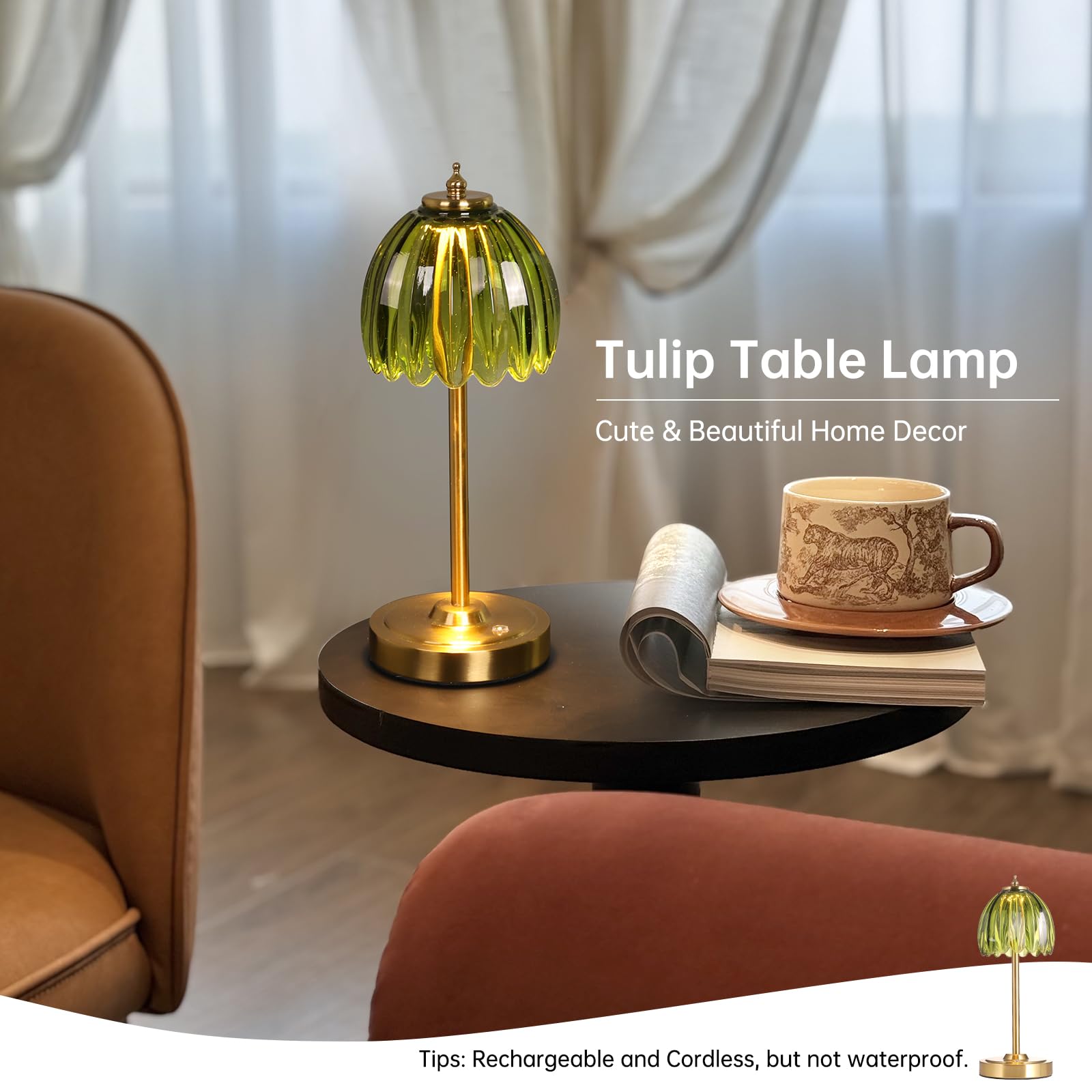 Shenmoyl bedside lamp creates warm glow for evenings.