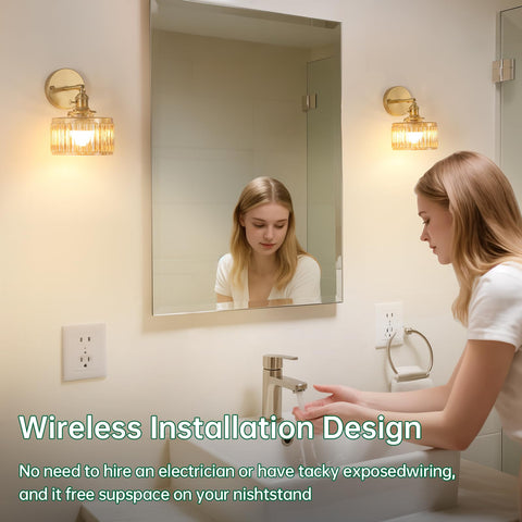 Shenmoyl easy-installation wall lamp offering cordless mounting and quick setup.