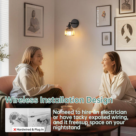 No wiring required, renter friendly Shenmoyl wall sconce installation.