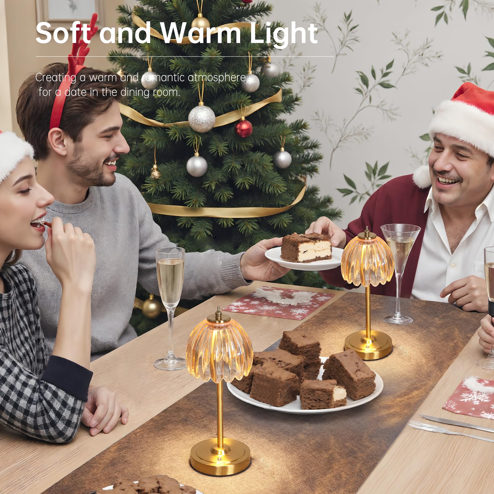 Shenmoyl Tulip Lamp 5000mAh battery enables cordless use anywhere.