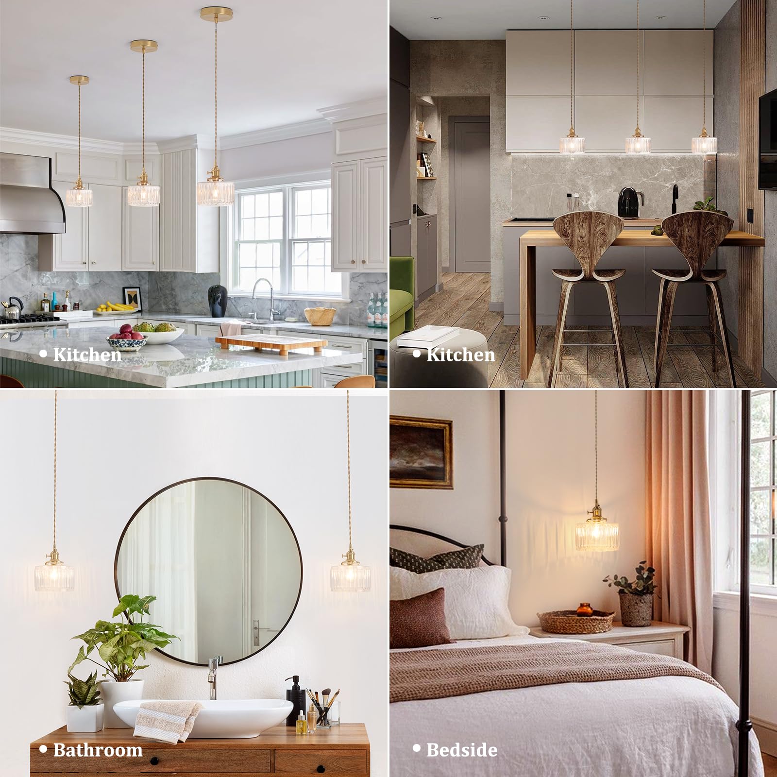 Shenmoyl pendant light includes 2700K G45 bulb for instant warmth.