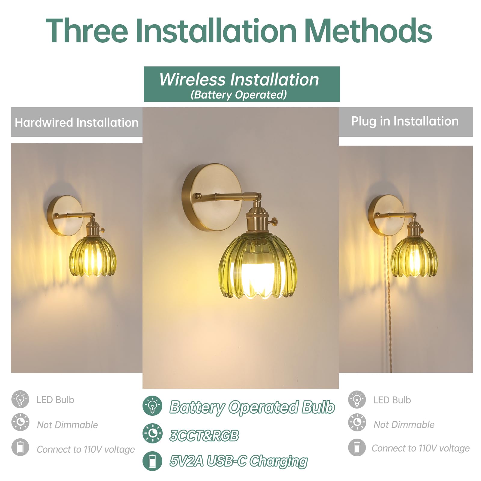 Shenmoyl rechargeable bulb offers three color temps for ambience.