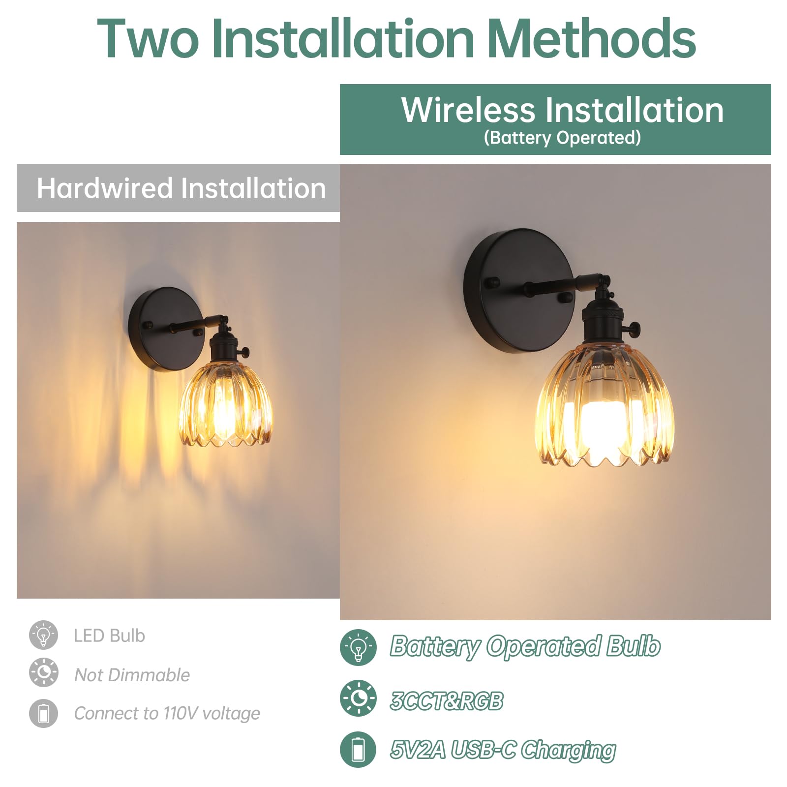 Shenmoyl remote controlled wall sconce for easy bedside lighting.