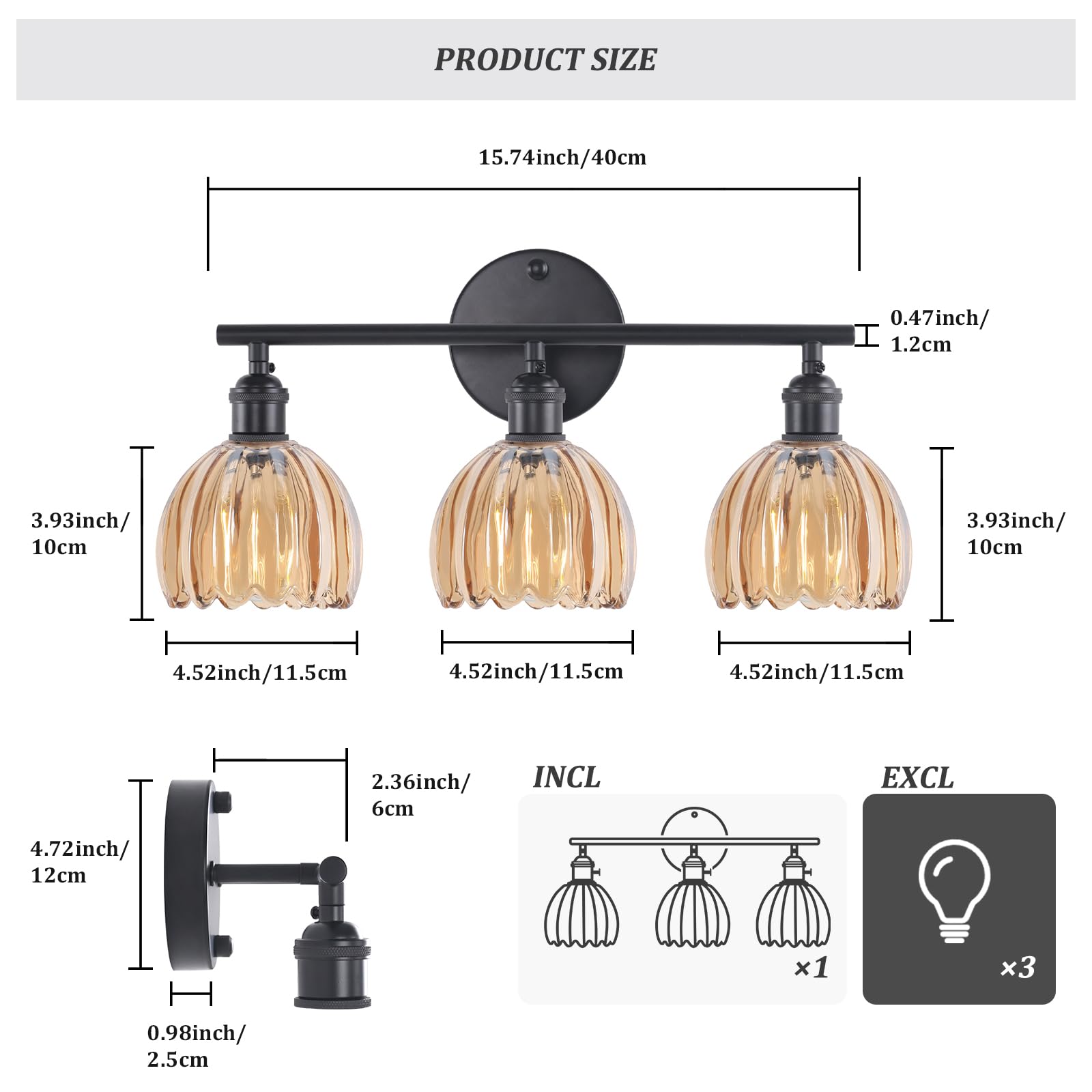 Shenmoyl rotary switch wall light for easy on/off control.