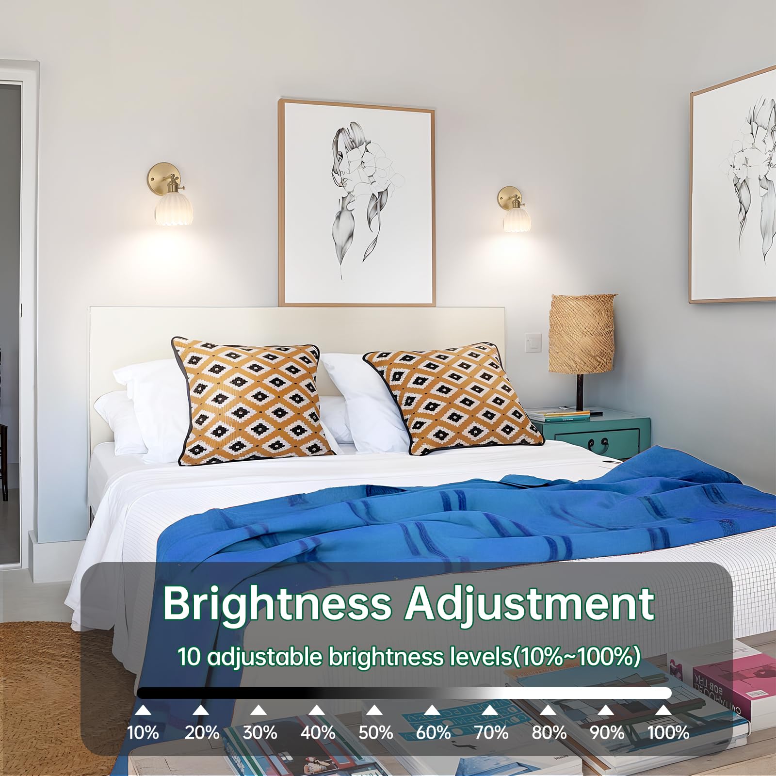 Sconce mounted on wall showing renter-friendly installation